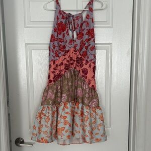 Floral Patchwork Mini Dress